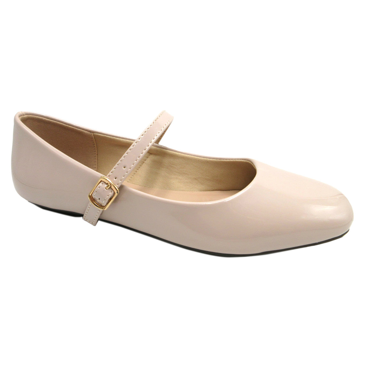 Pierre Dumas Moni Flat with Strap ( Black or Nude Patent )