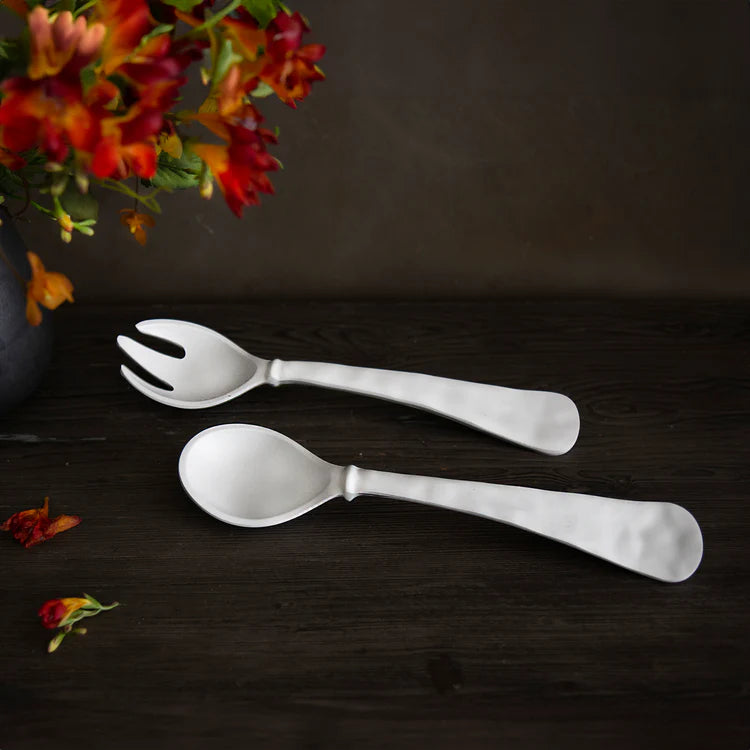 Vida Nube Salad Servers - White