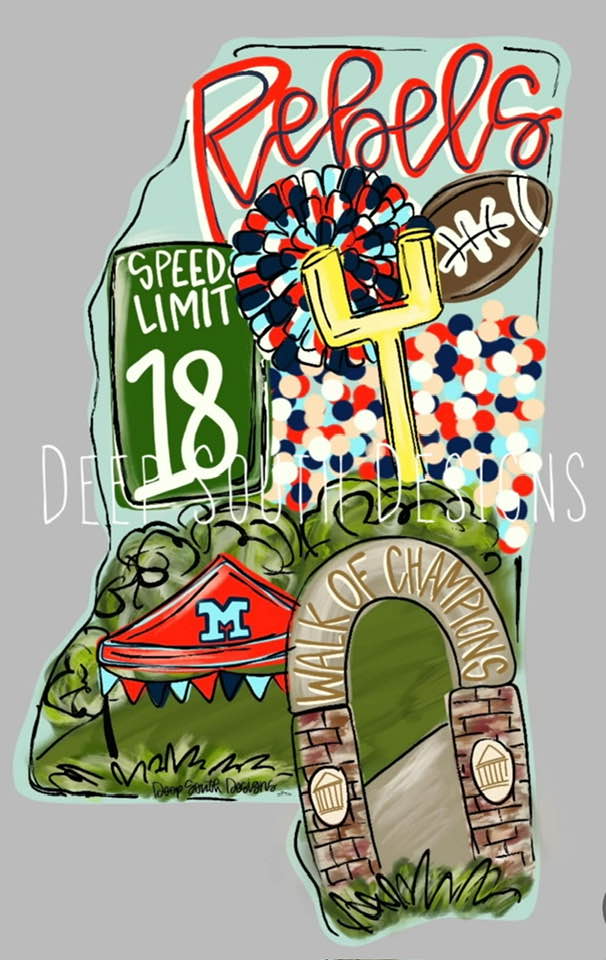 Ole Miss Mississippi Door Hanger