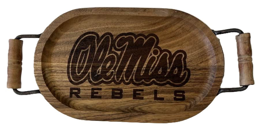 Ole Miss Tidbit Tray with Handles
