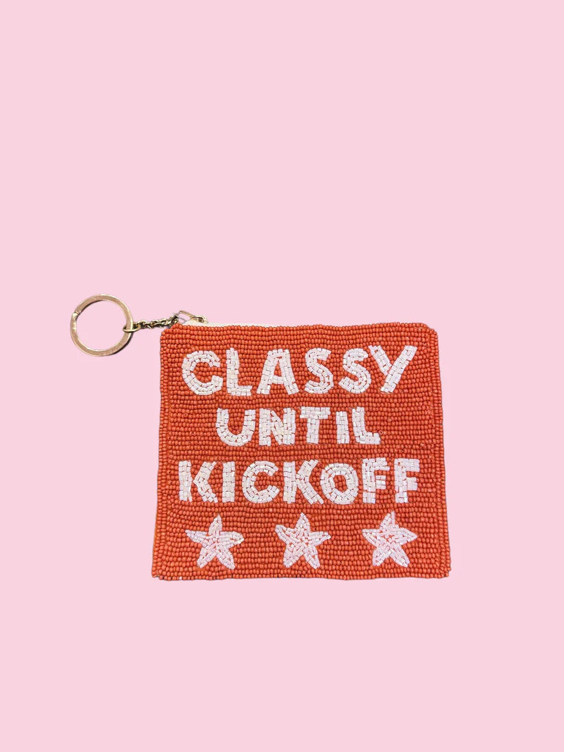 Gameday "Classy Until Kickoff" Beaded Coin Purse