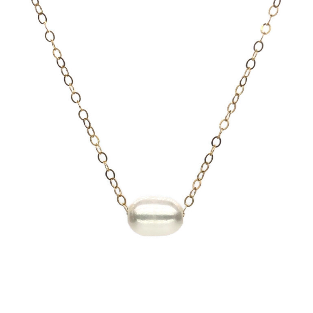 Pearl Slider Gold Necklace - Earth Grace 002309