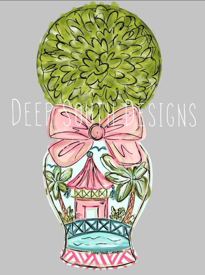 Topiary Ginger Jar Door Hanger