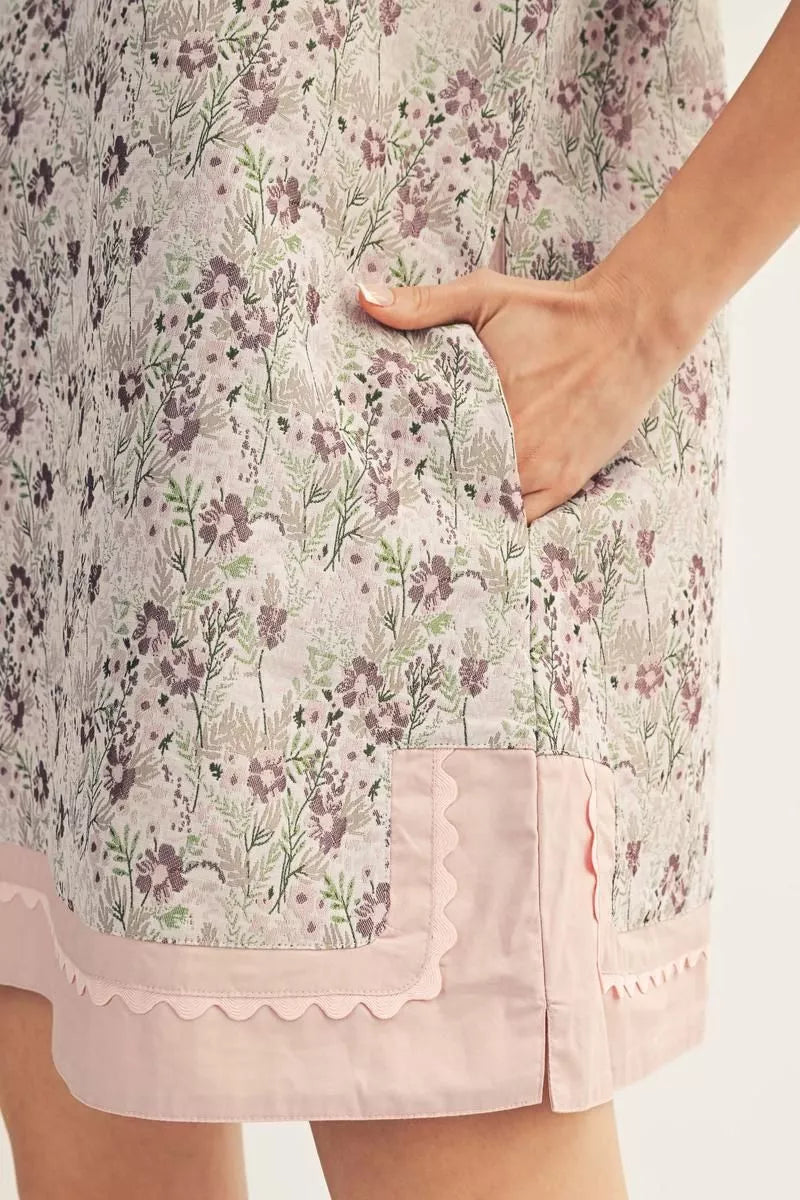 Spring Pink Floral Shift Dress