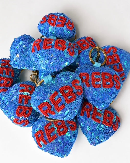 REBS Puffy Heart Sequins Keychain
