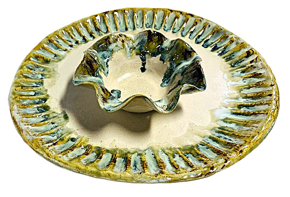 Wavy Dippers Pottery Bowls ( 4 glazes )