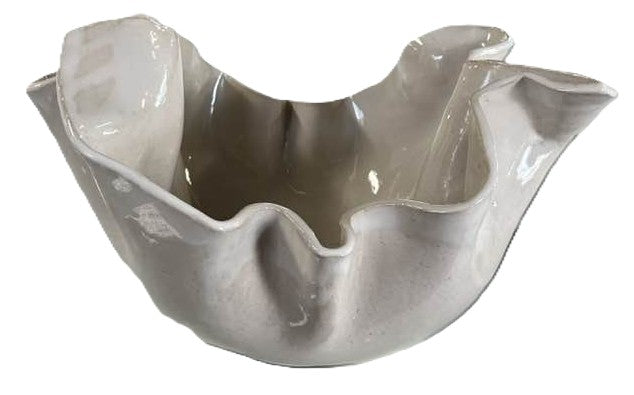 Large Free Form Ruffle Salad Bowl
