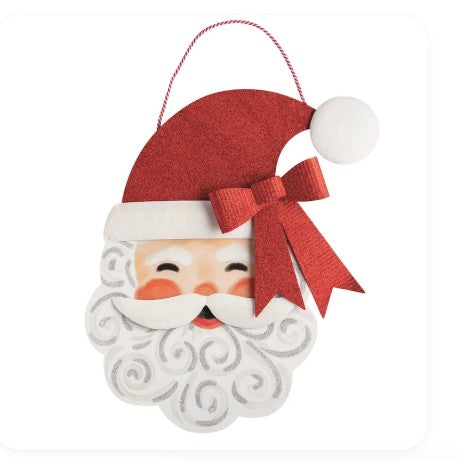 Santa Bow Glitter Door Hanger