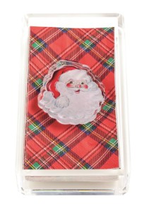 Santa Tartan Guest Towel & Caddy Set