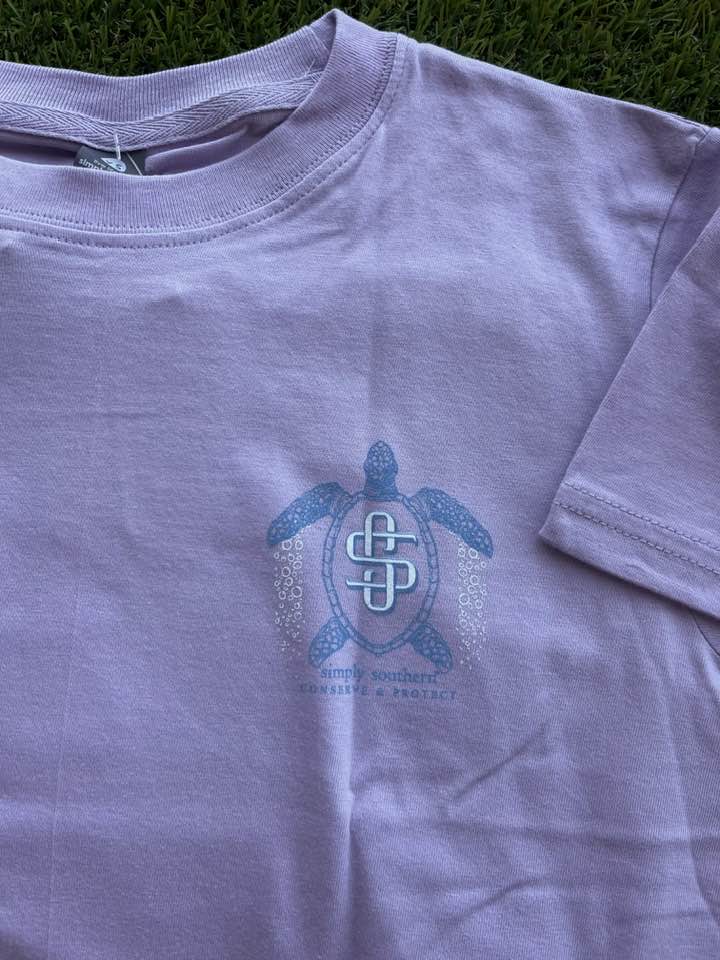 Girls Simply Southern Lilac Turtle Tracker T-Shirt