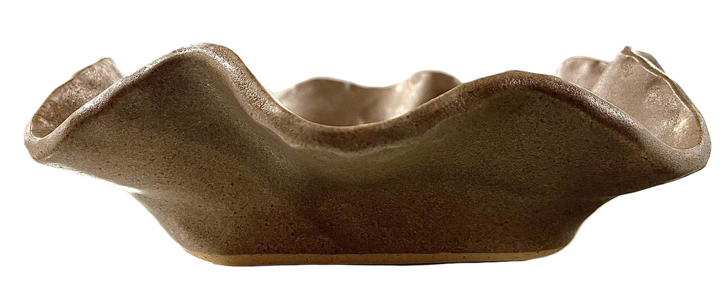 Sheila Clark Pottery Square Ruffle Serving Bowl