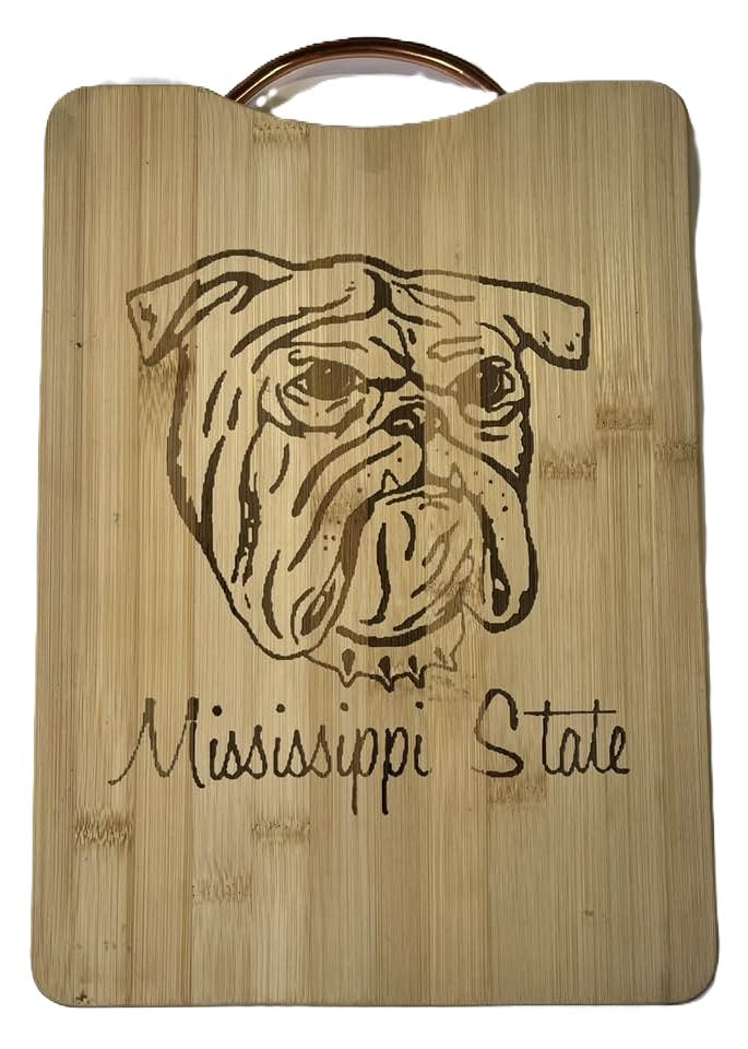 Mississippi State Large Cutting Board with Metal Handle