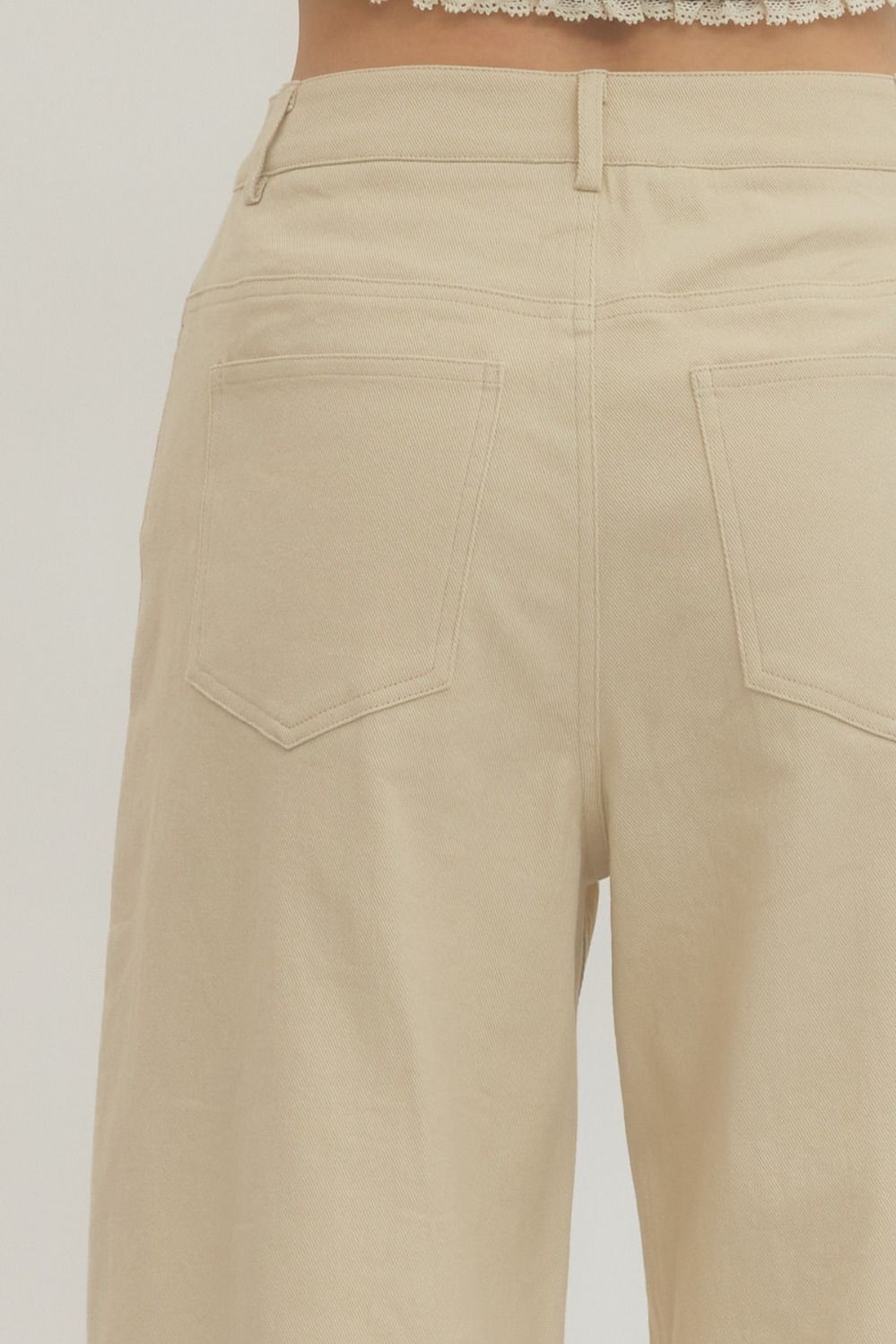 Wide Leg Cropped Pants (Pink or Tan)