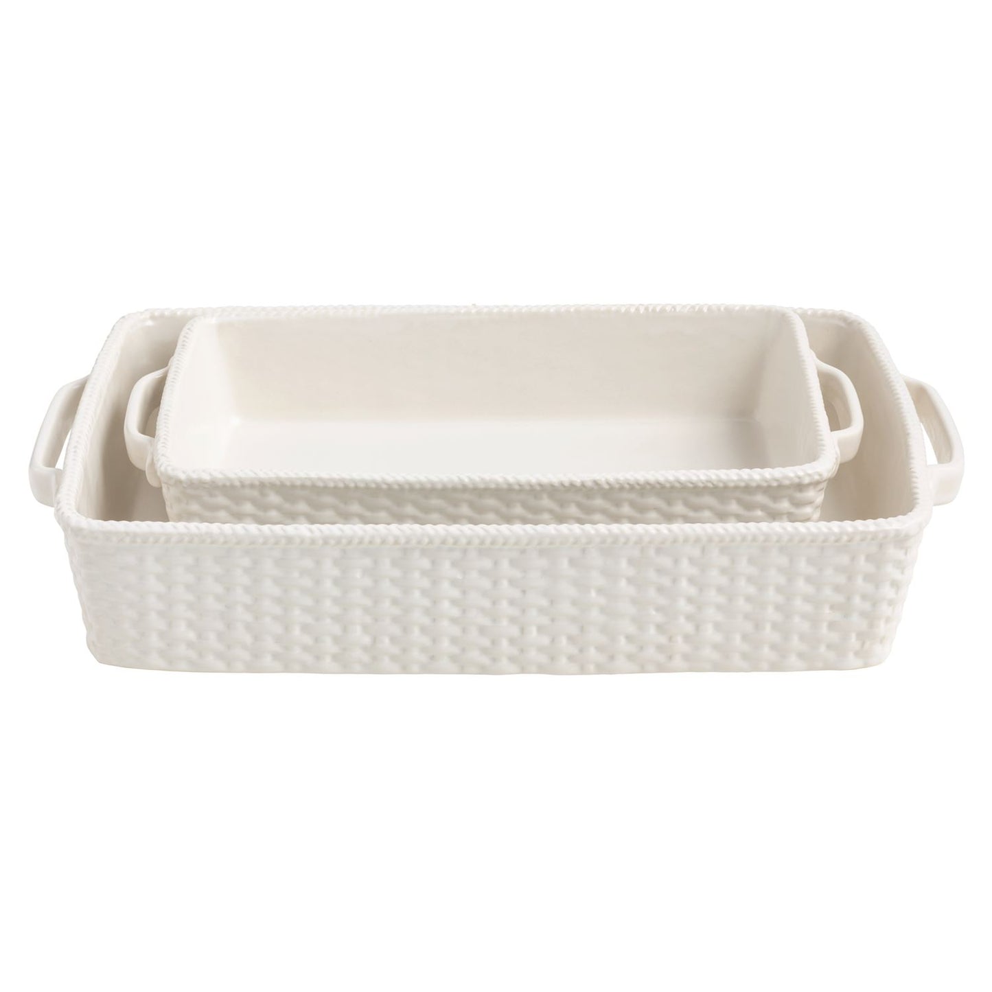 White Weave Stoneware Baking Dish (Small or Large)
