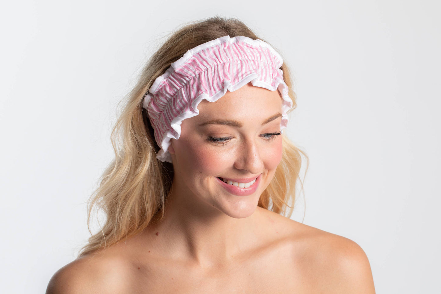 Seersucker Spa Headband - Pink