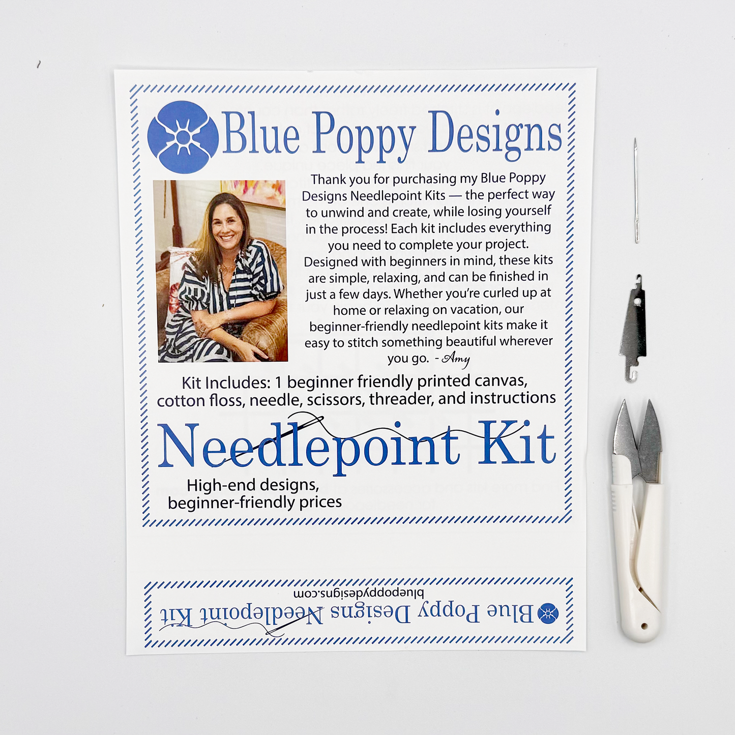 Crack Dot Bam Mahjong Needlepoint Kit
