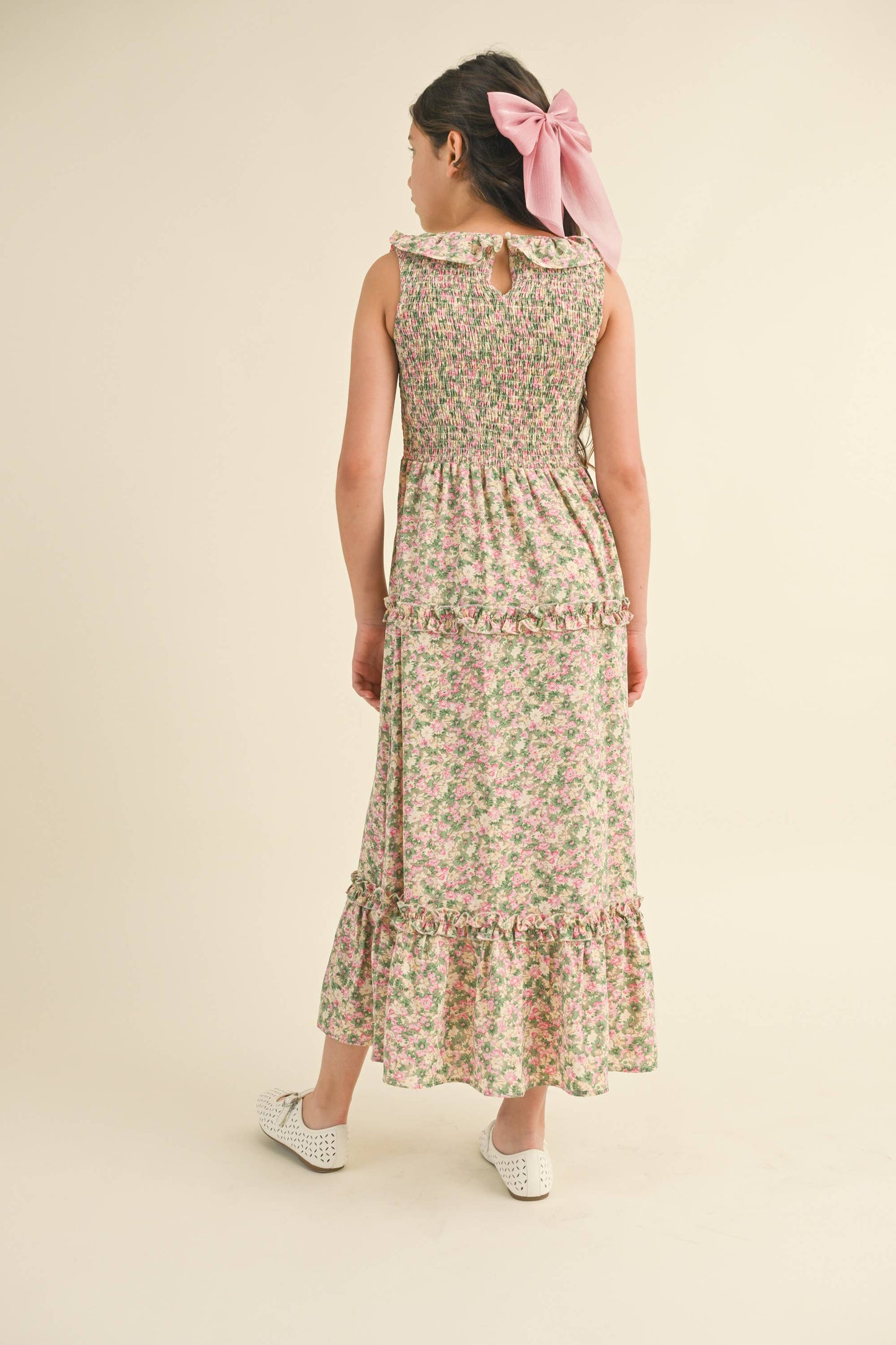 Girls Ruffle Smocked Maxi Dress (7-12)