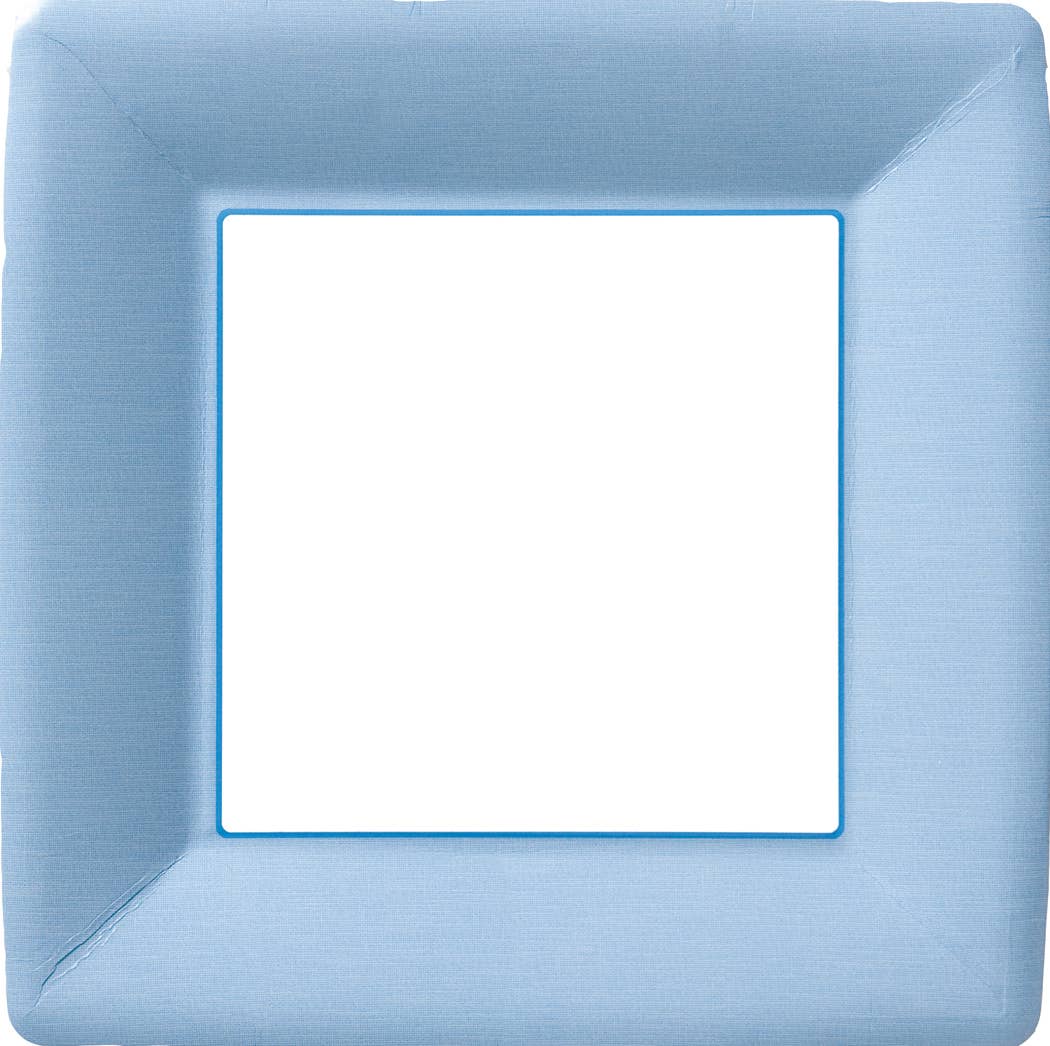 10" Square Paper Plates Light Blue