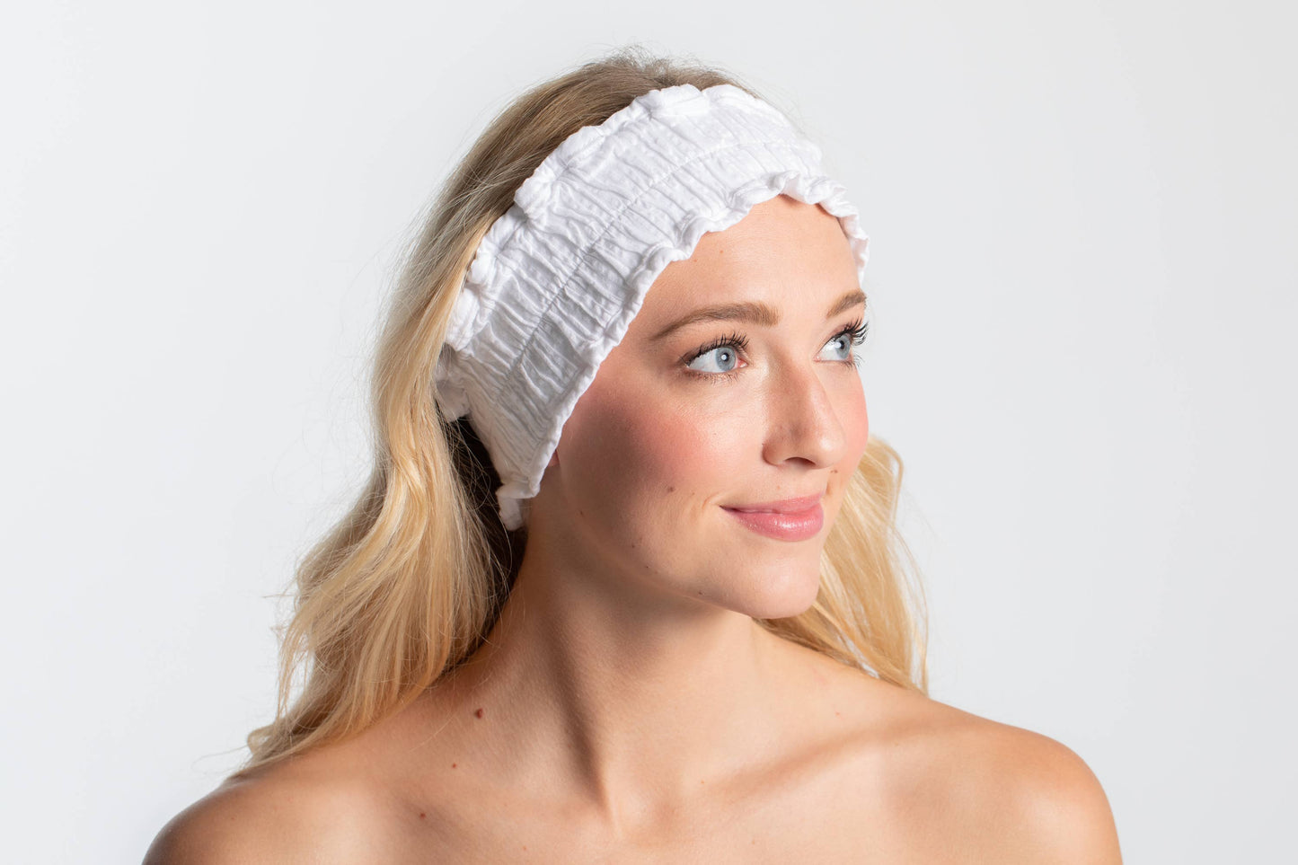 Seersucker Spa Headband - White