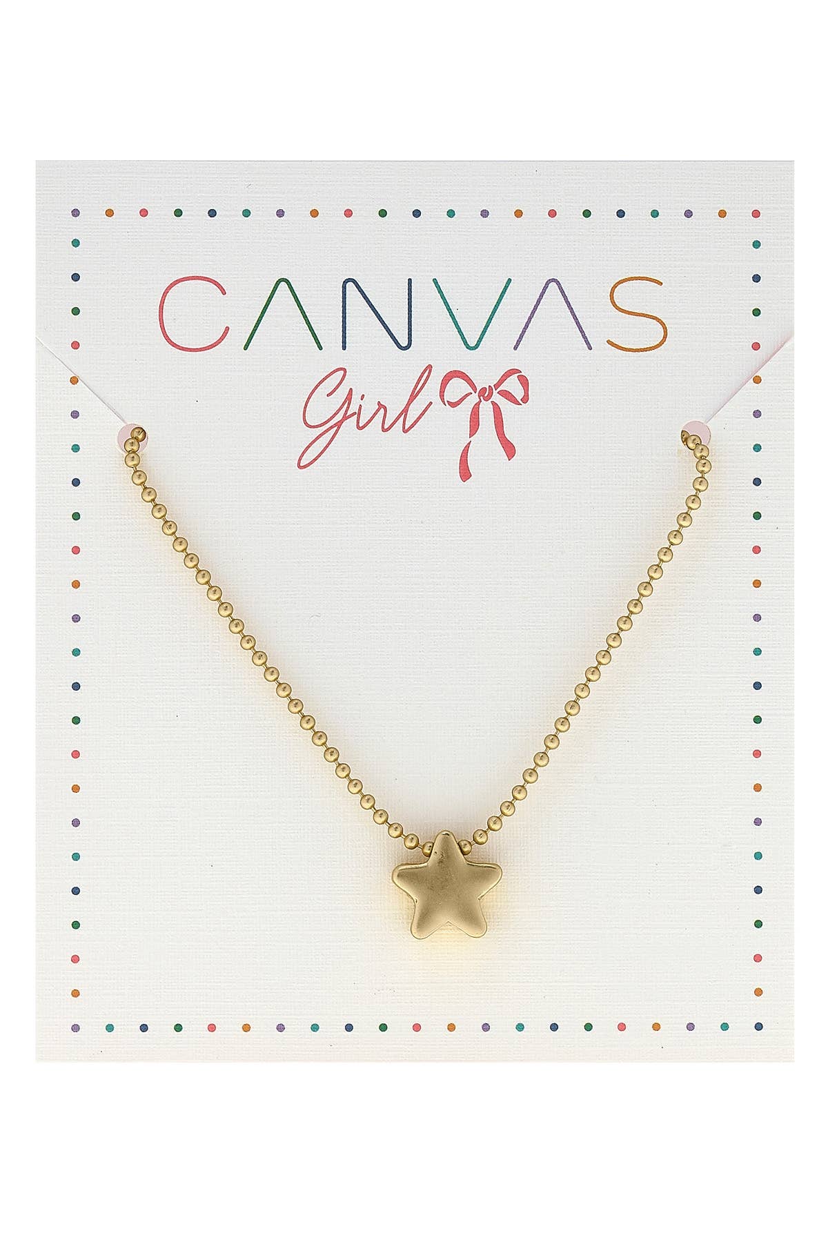 Cleo Star Children's Necklace in Worn Gold