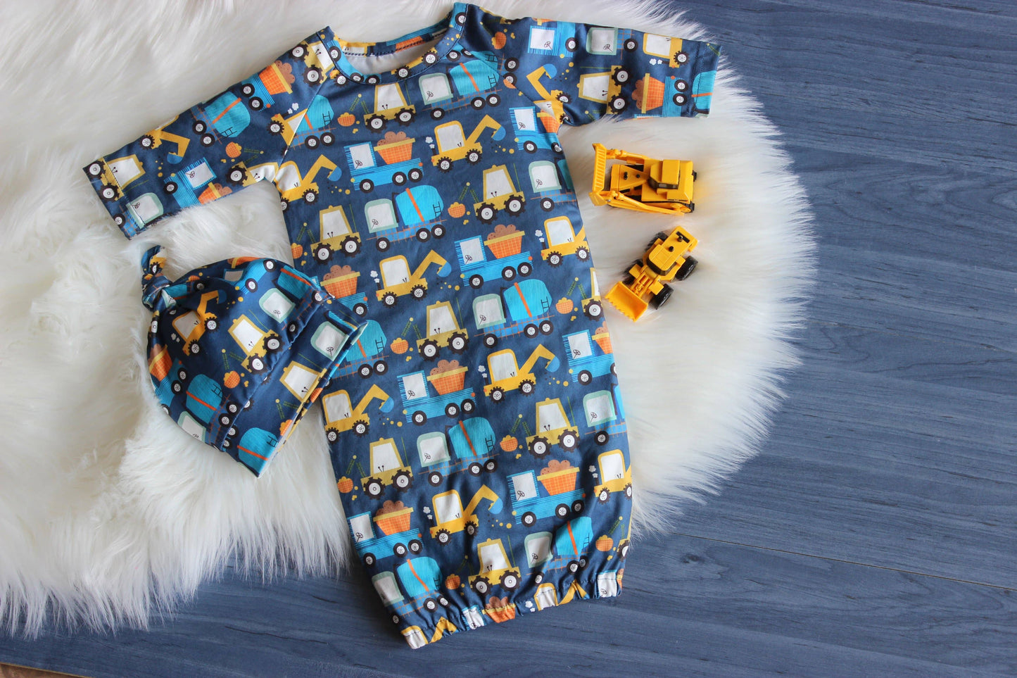 Truck Baby Gown and Hat Set