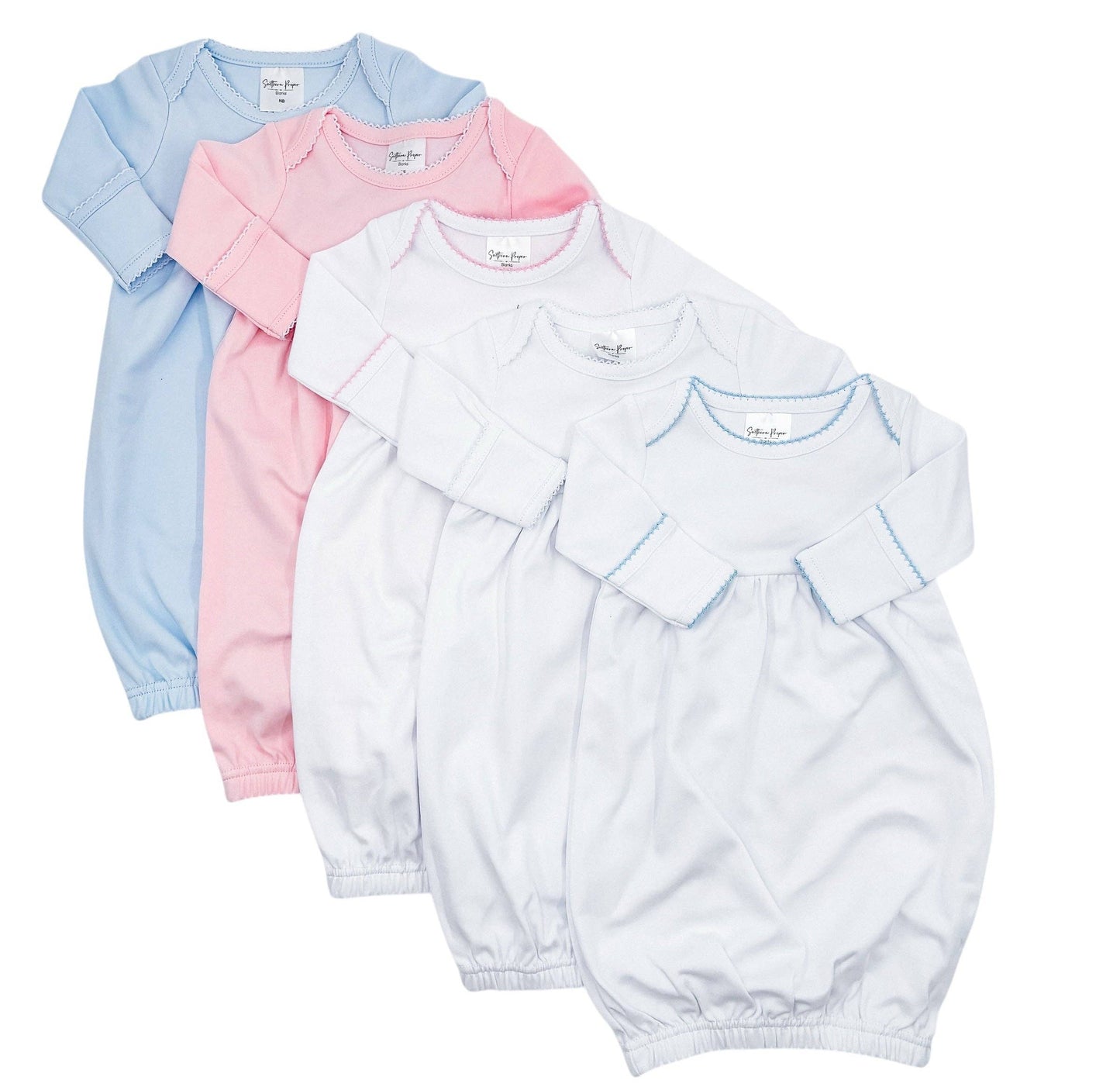 Newborn Baby Gowns - Picot Trim