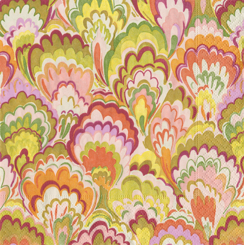 Marbled Ceramica Raspberry Cocktail Napkins
