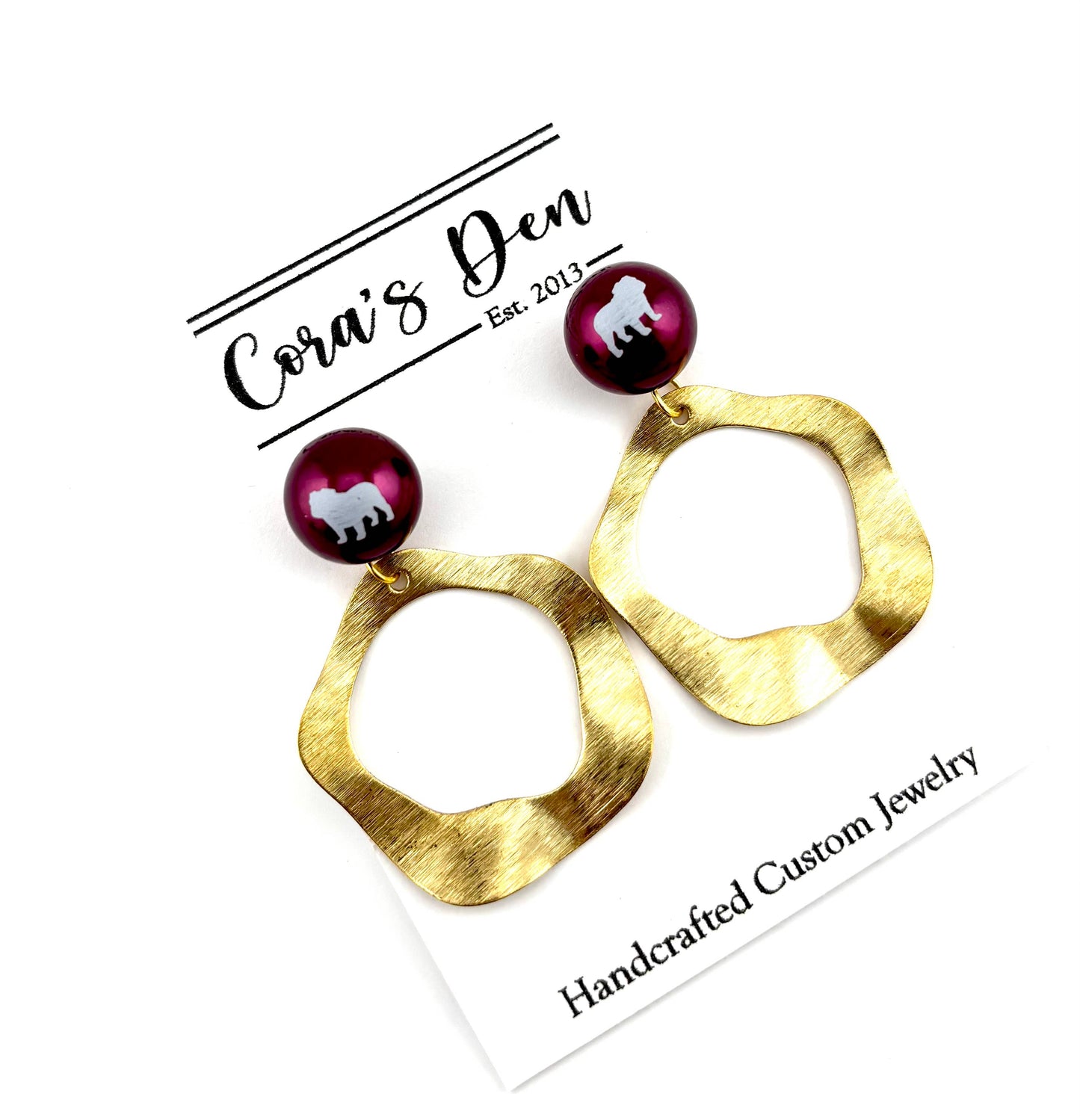 Bulldogs Earrings - Maroon