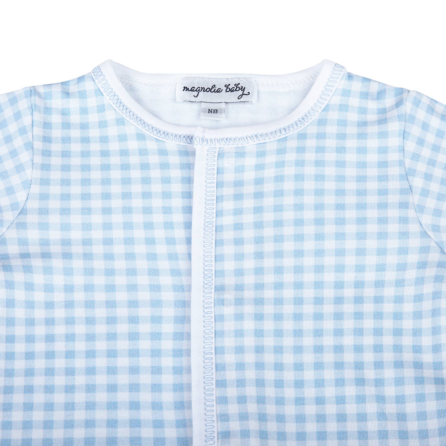 Mini Checks Footie - Blue