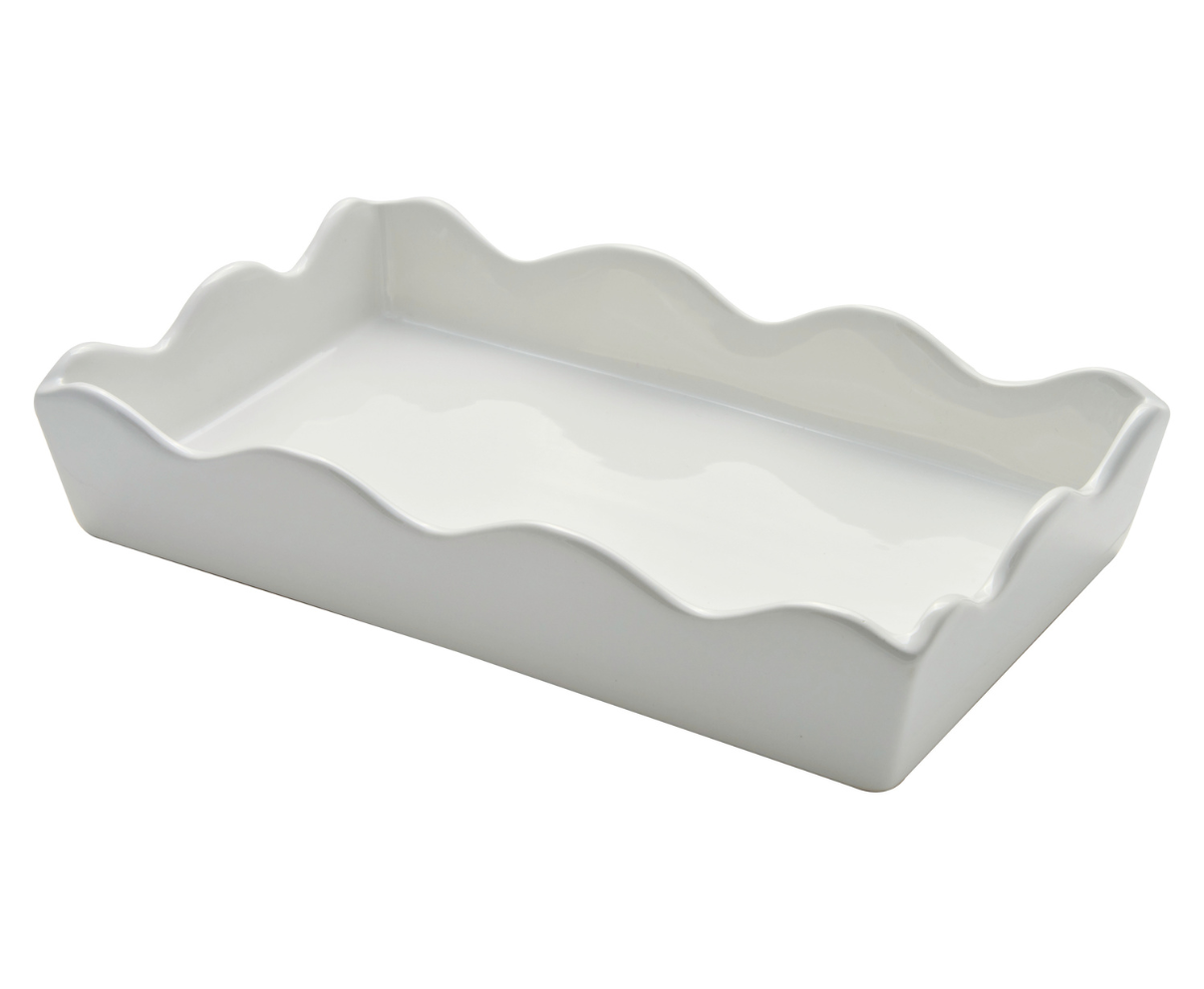 Ceramic Guest Towel Napkin Tray - Holly Berry