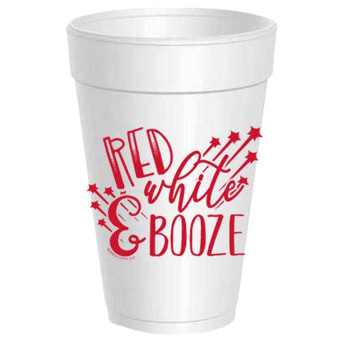 Red White & Booze Red Styro Party Cup - (10 cups per package)