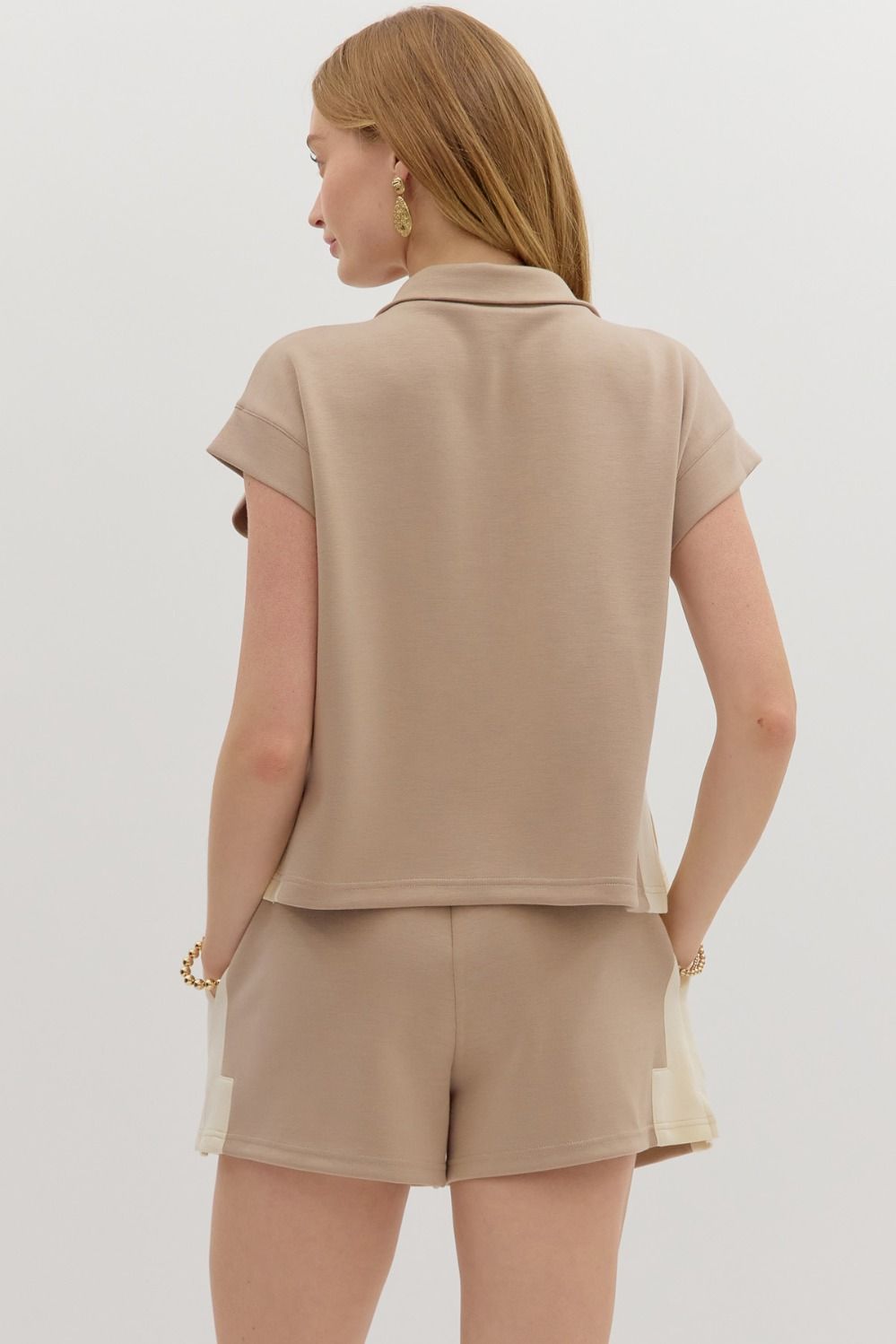 Contrast Zip-Front Fall Top