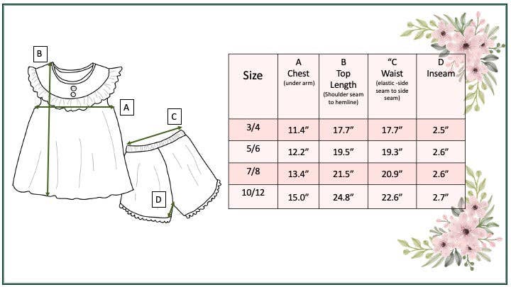 Girls Coral Floral Jean Ruffle Spring Summer 2 Piece Set