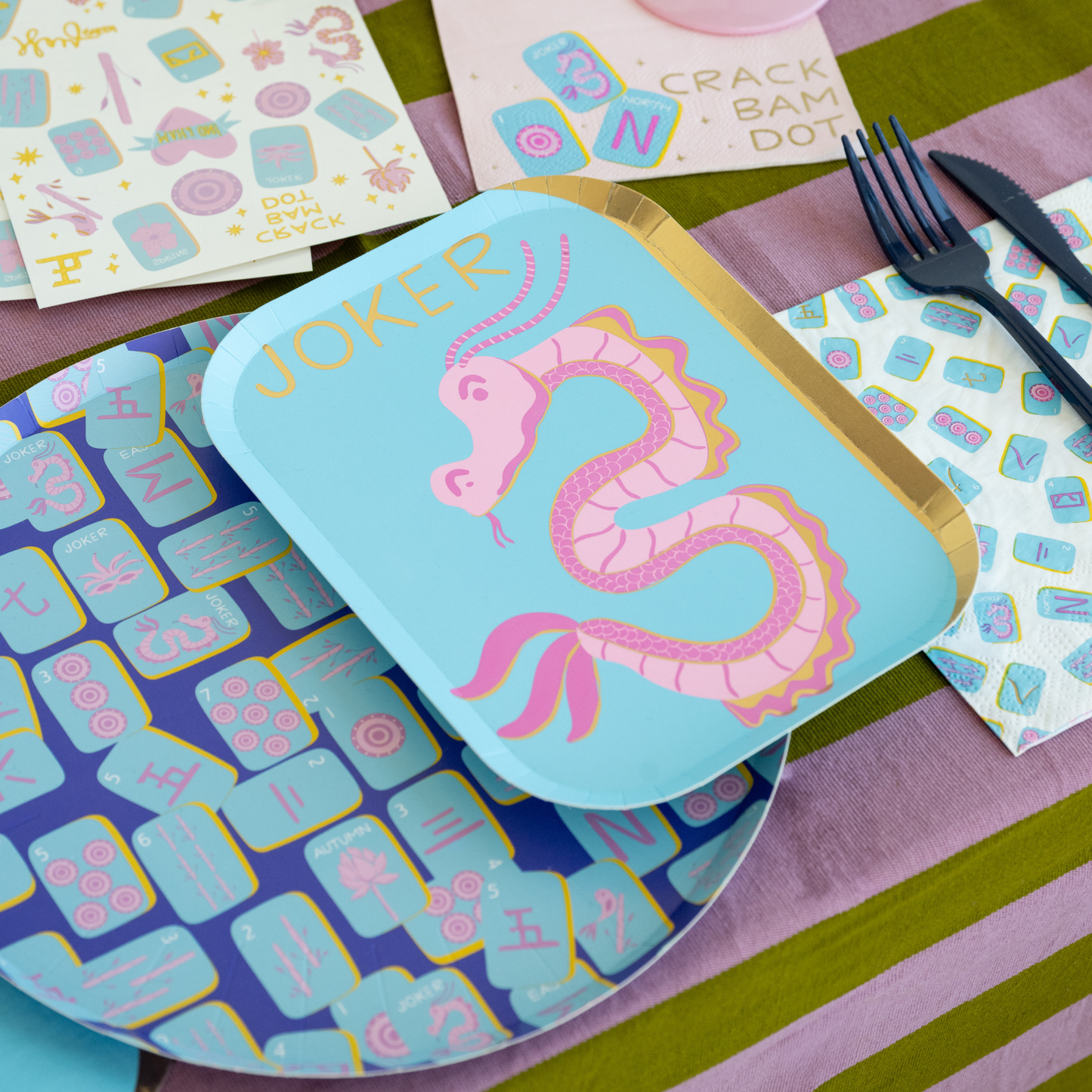 Mahjong Tile Dinner Plates