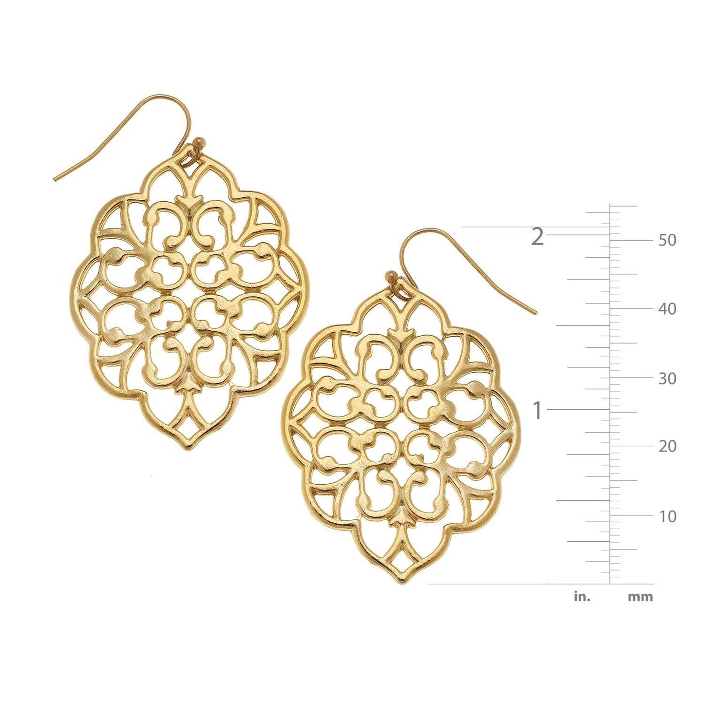Susan Shaw Gold Filigree Cut Out Earrings