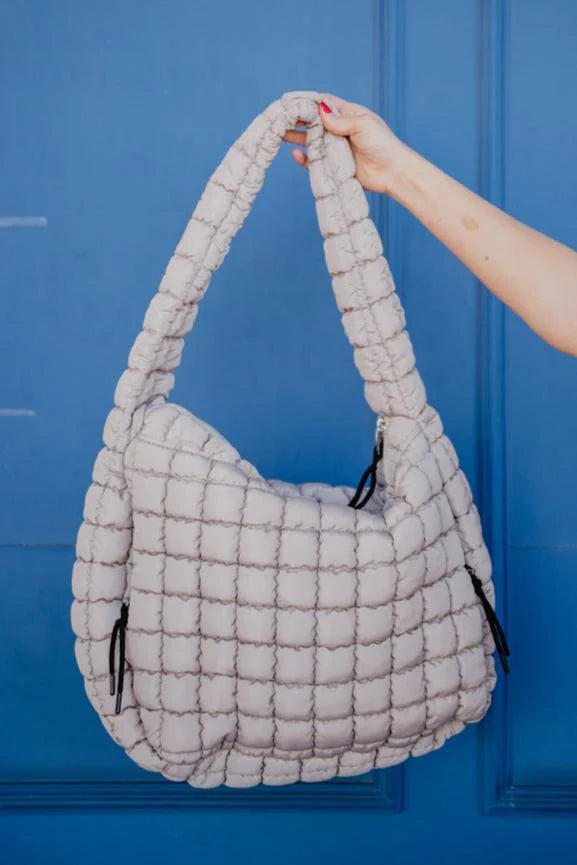 Oversized Quilted Hobo Tote Bag