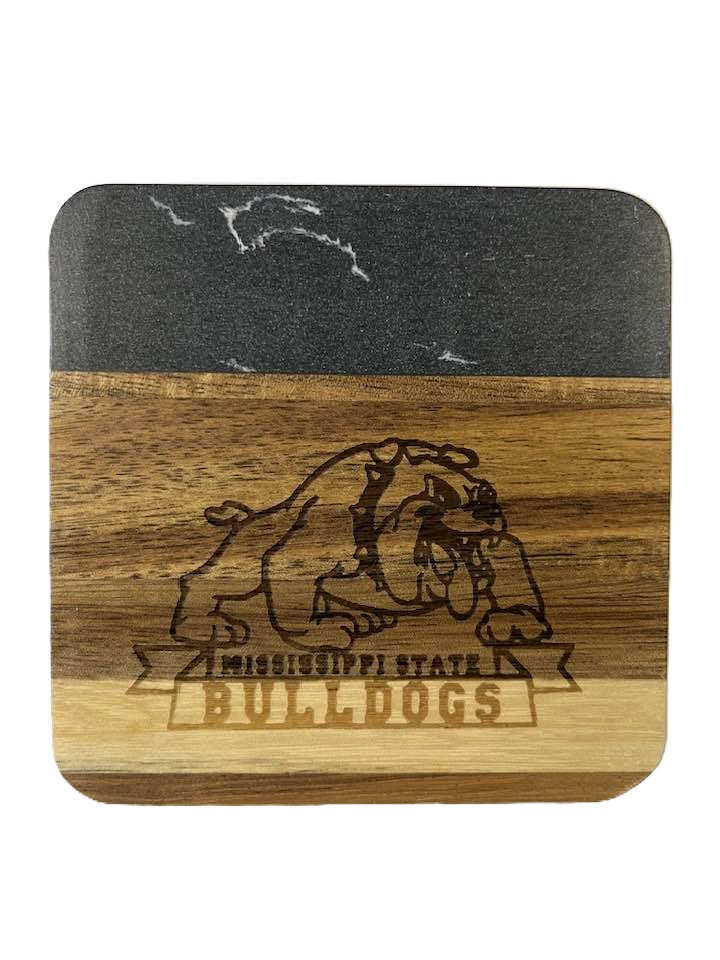 Mississippi State Marble / Wood Coasters
