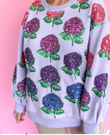 Queen of Sparkles Lavender Hydrangea Sweatshirt