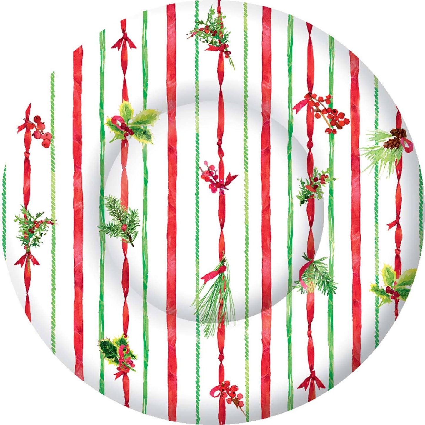 8" Round Paper Plates Pack of 8 Ribbon Stripe