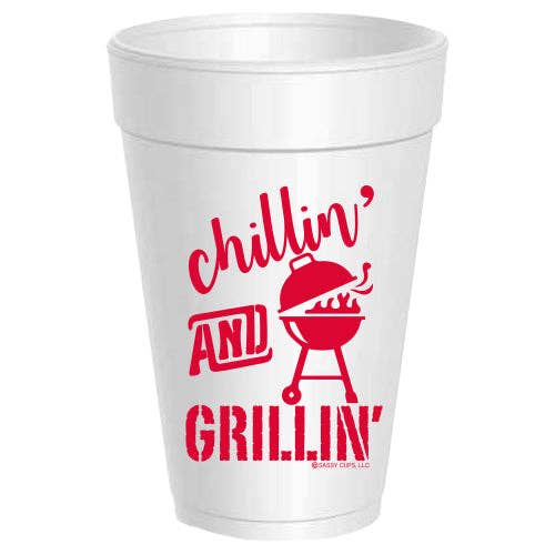 Chillin and Grillin Red Styro Party Cups - (10 cups per package)