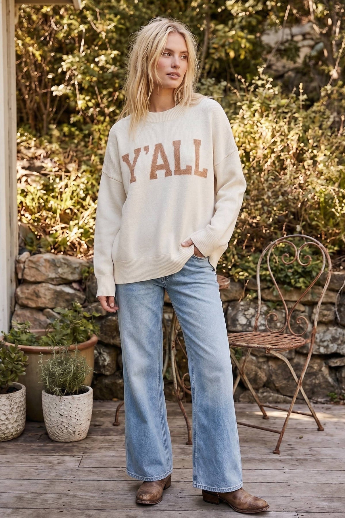 Y'ALL Graphic Oversized Sweater
