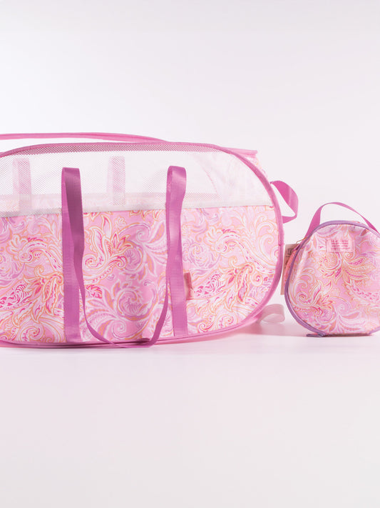 Simply Southern Pop Up Tote Bag-Pink Paisley