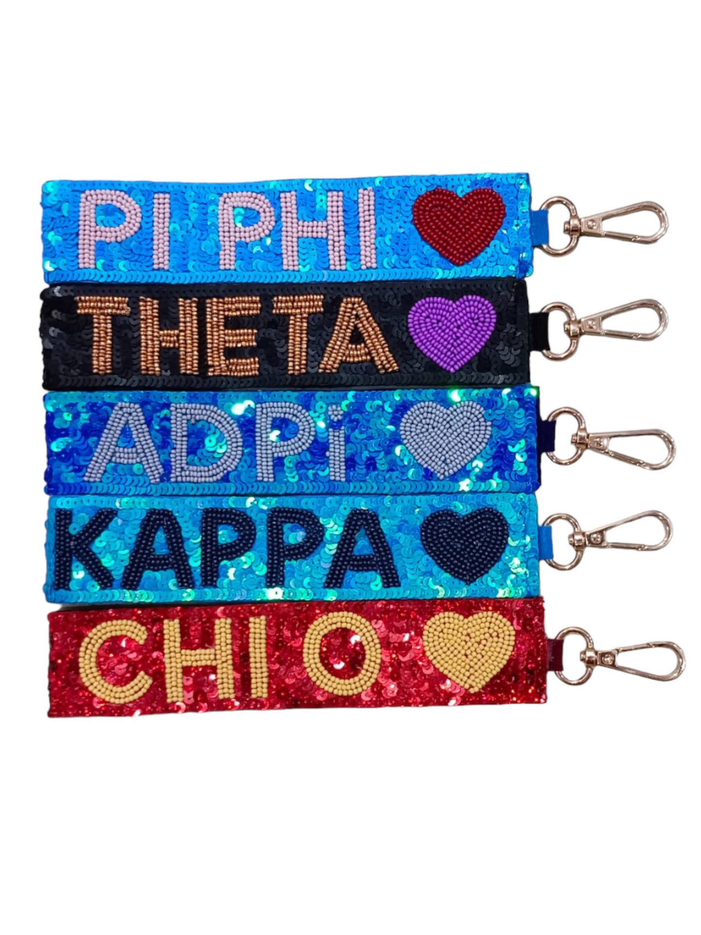 Sequin Sorority Heart Wristlets