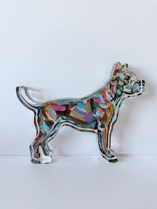 "Pitbull Abstract" acrylic shelfie