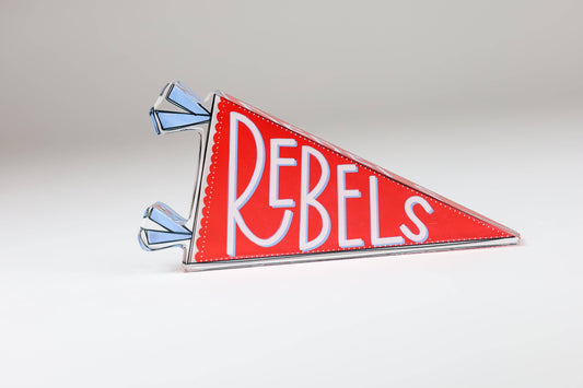 Ole Miss Rebels Pennant Flag Acrylic Shelfie | Art Block