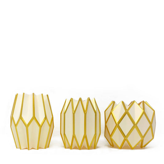 Gold Pearl Paper Vase Wraps | Set of 3