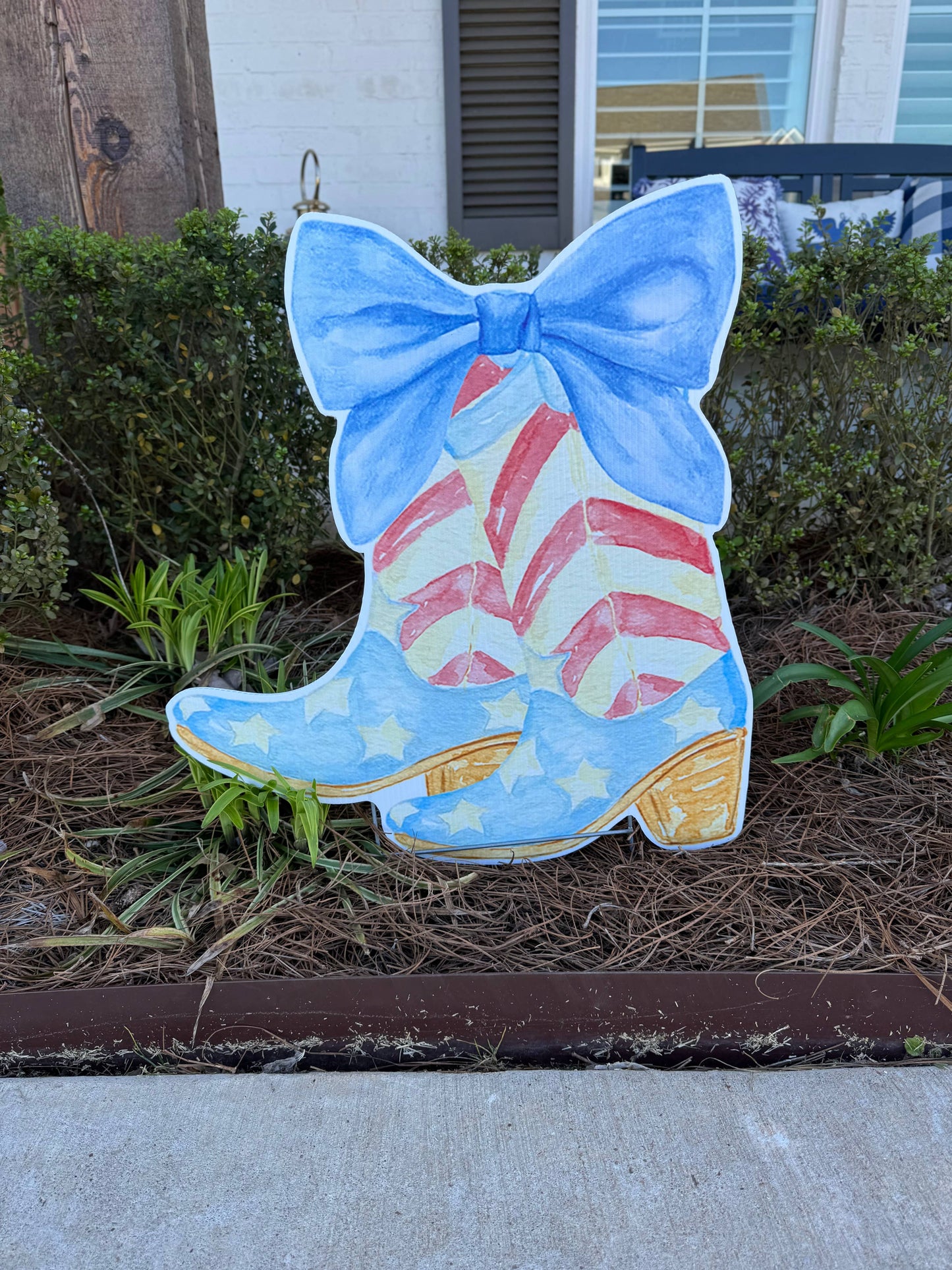 Yeehaw USA Boot Door Hanger or Yard Sign