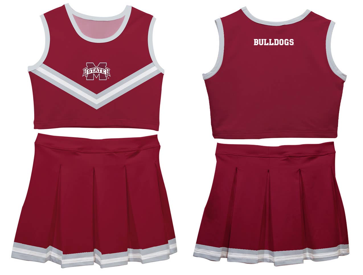 Mississippi State Bulldogs Maroon Sleeveless Cheerleader Set