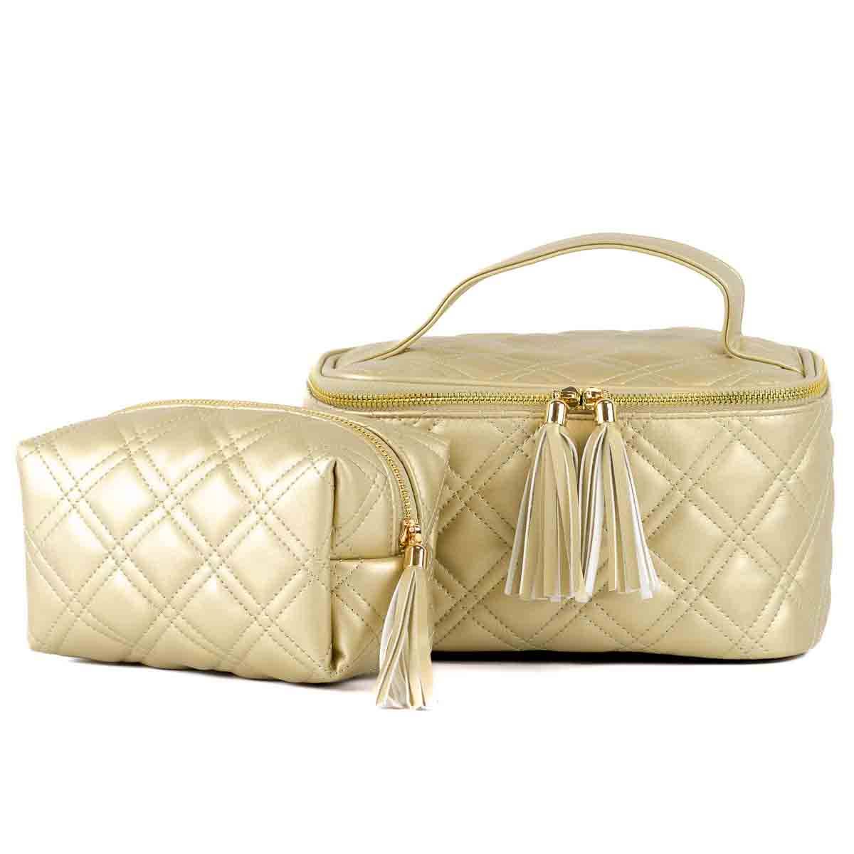 Brighton Gold Quilted Train Case