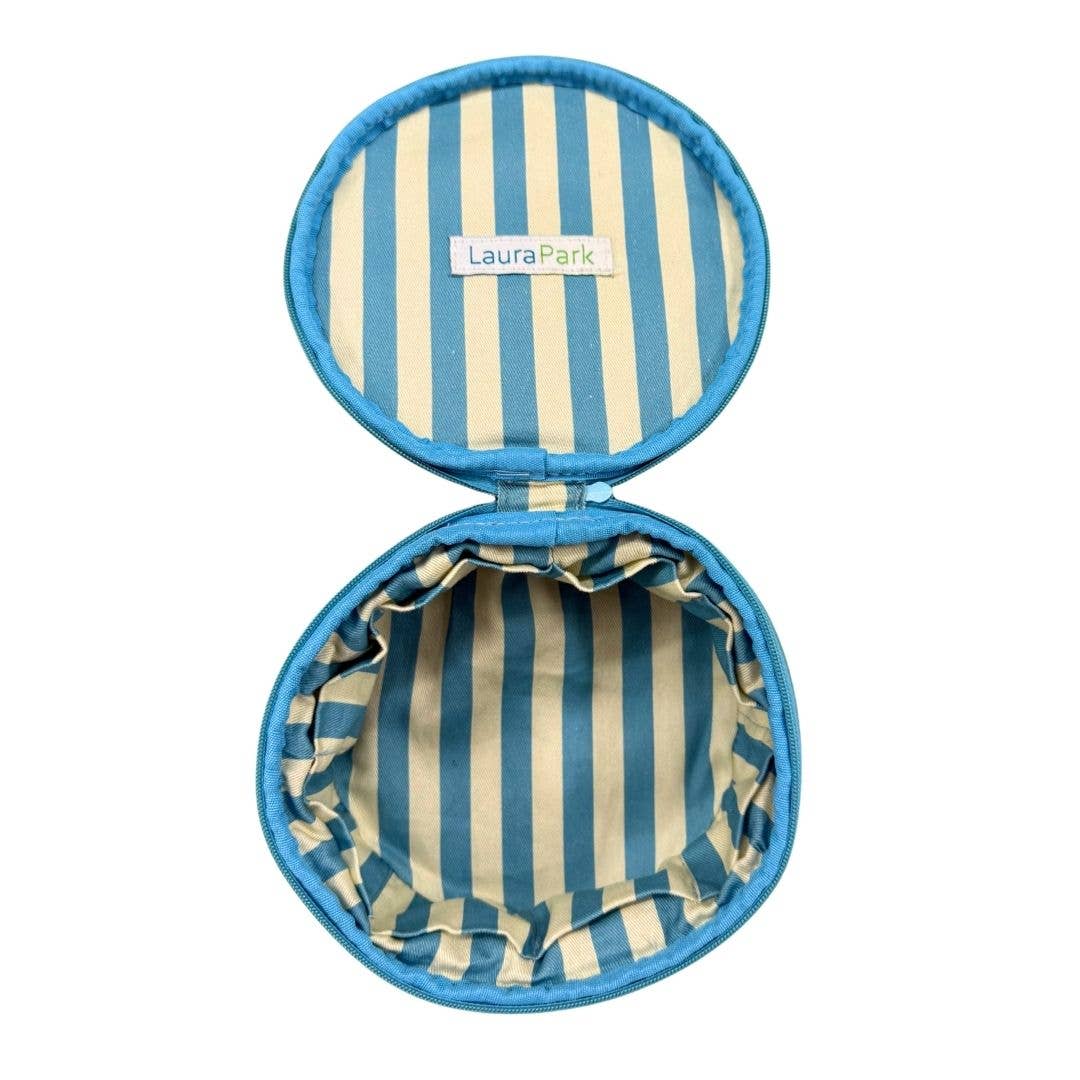 Laura Park Rosemary Indigo Round Jewelry Case